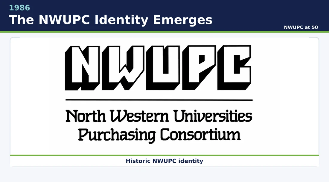 Restored historic North Western Universities Purchasing Consortium logo