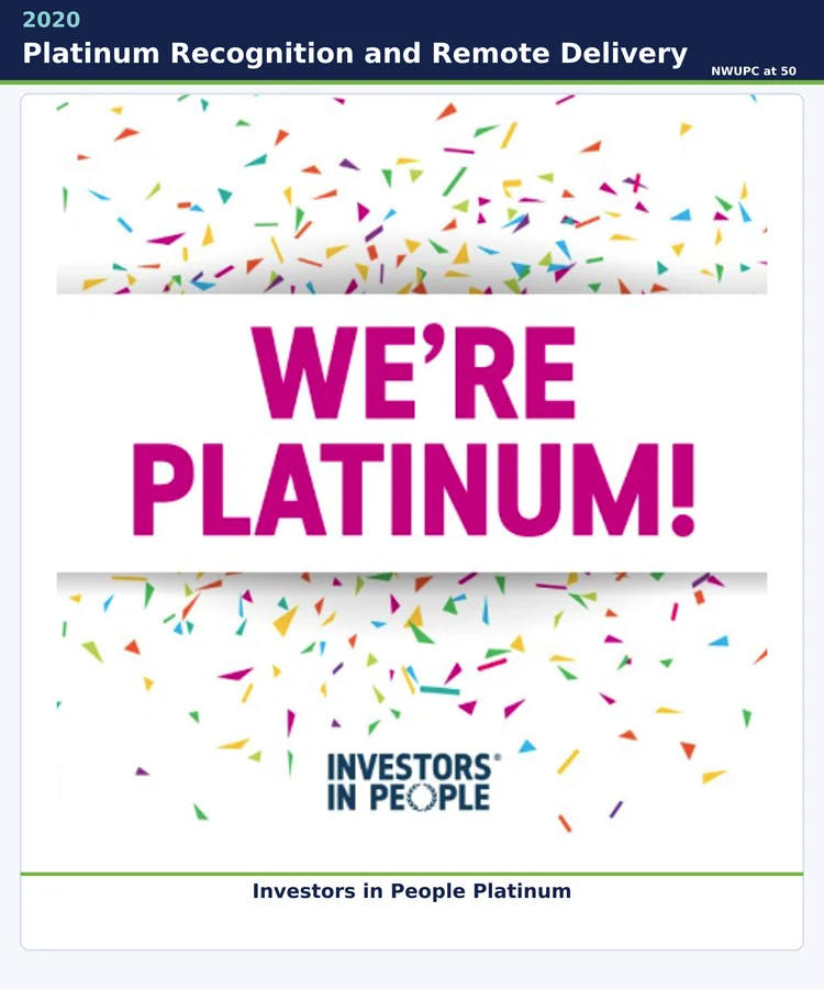 Investors in People We’re Platinum celebration graphic